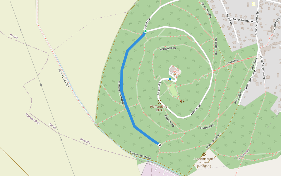 Mittlerer Rundweg walking route map in Görlitz