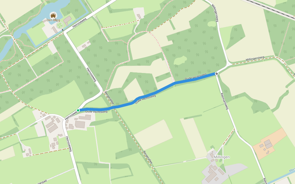 Oude Vechtsteeg walking route map in Dalfsen