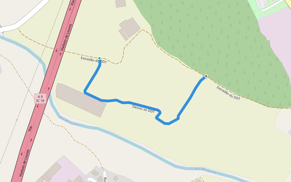 Desvio ao DDT walking route map in Loures