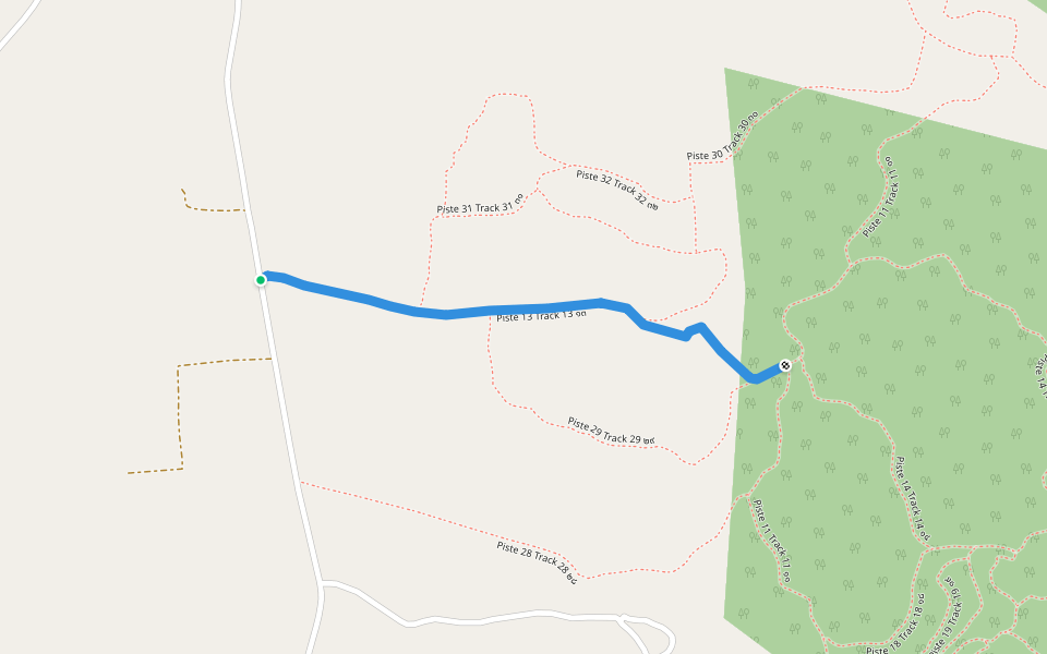 Piste 13 Track 13 ๑๓ walking route map in Tambon Ban Noen