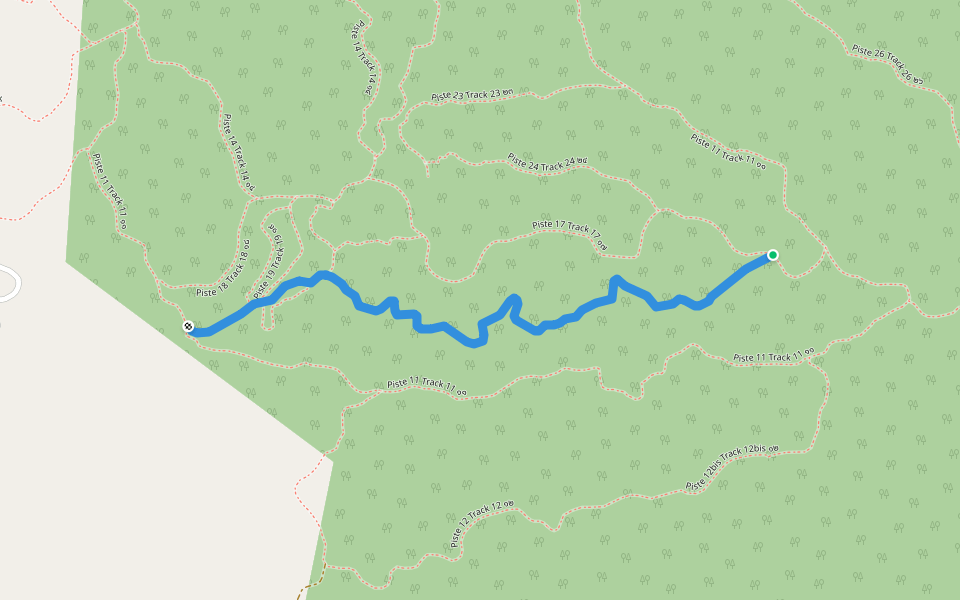 Piste 16 Track 16 ๑๖ walking route map in Tambon Nam Ron
