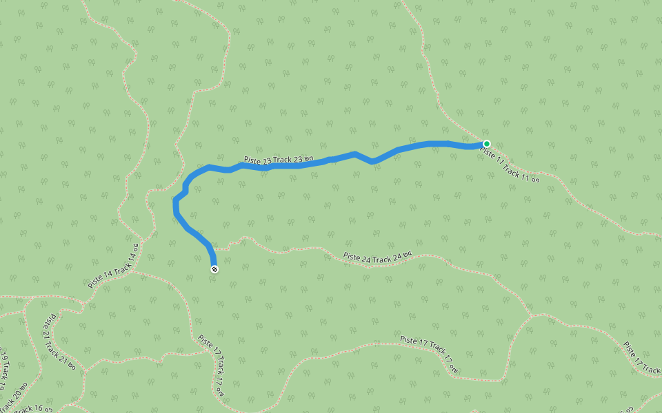 Piste 23 Track 23 ๒๓ walking route map in Tambon Nam Ron