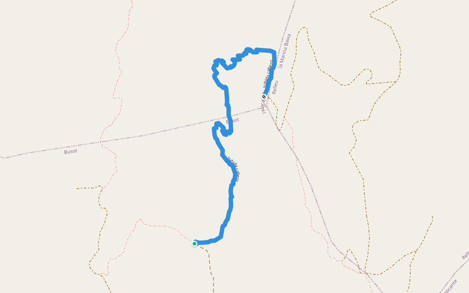 subida cabezo walking route map in Busot