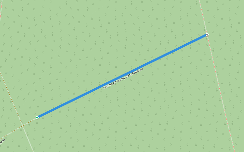 Chemin du Champ de la Raisonne walking route map in Ligny-le-Châtel