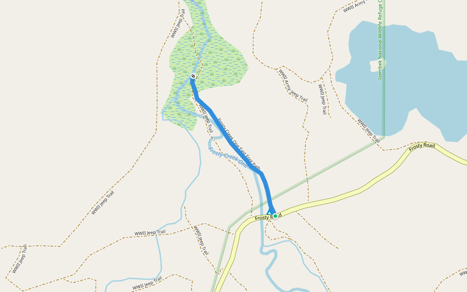 Frosty Creek One East Foot Path walking route map in Cold Bay