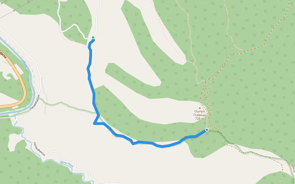 Стаза Матаруге-Оштра Главица Hiking Trail - Mataruge | Pacer