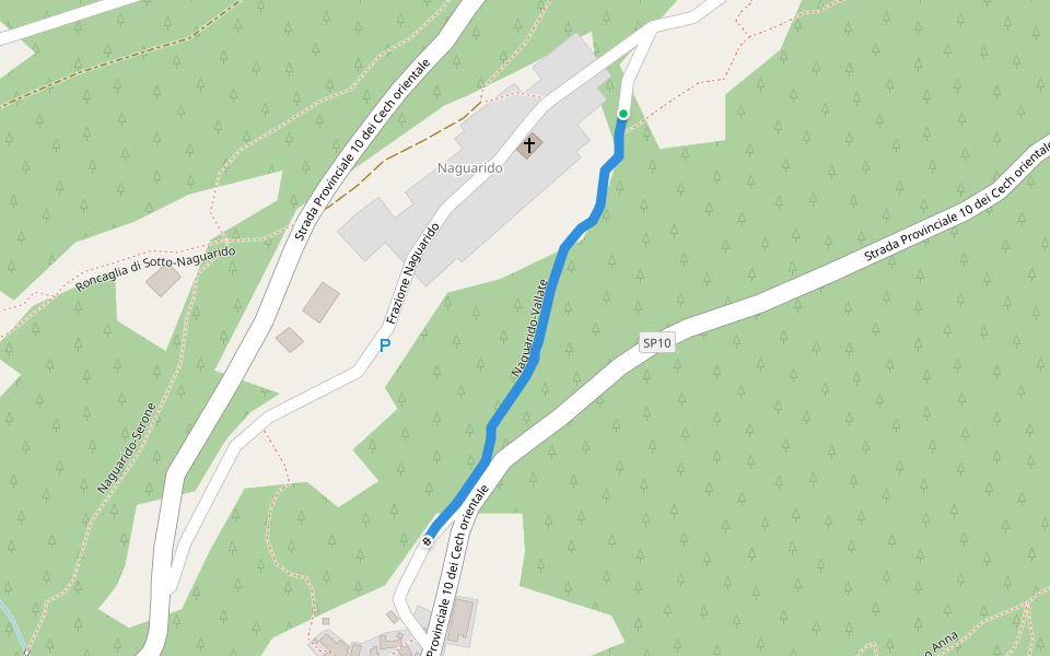 Naguarido-Vallate walking route map in Naguarido