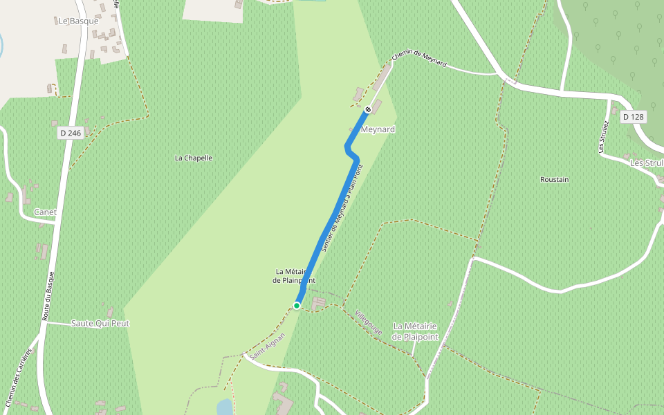 Sentier de Meynard à Plain Point walking route map in Saint-Aignan