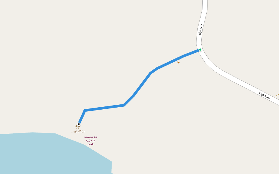 دره مجسمهها walking route map in Hormoz