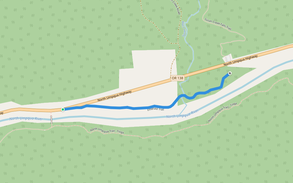 Emerald Trail walking route map in North Umpqua Village