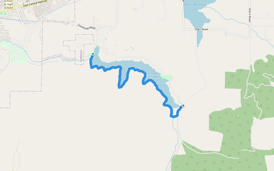 Cooper Creek Trail walking route map in Sutherlin