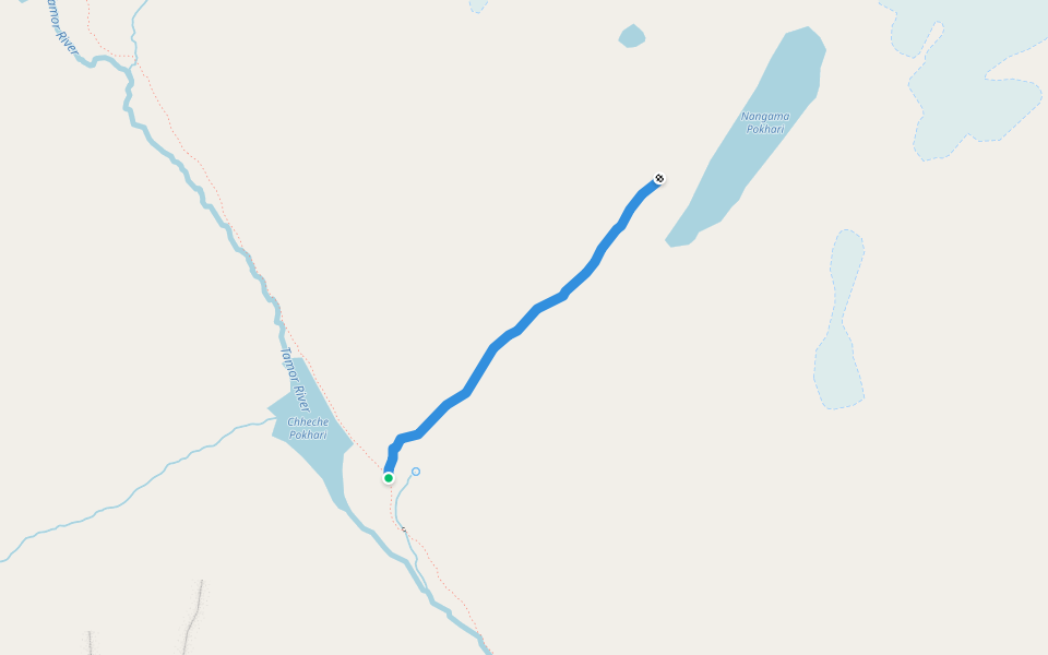 Nangma Pokhri track walking route map in Olangchung Gola