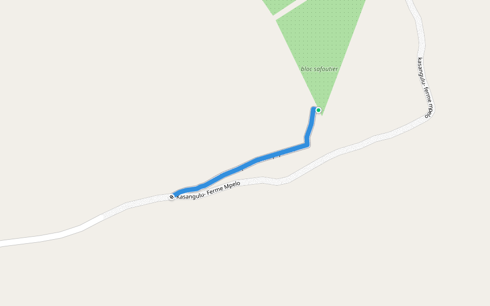 ferme mpelo - ferme papa noel walking route map in Luila II