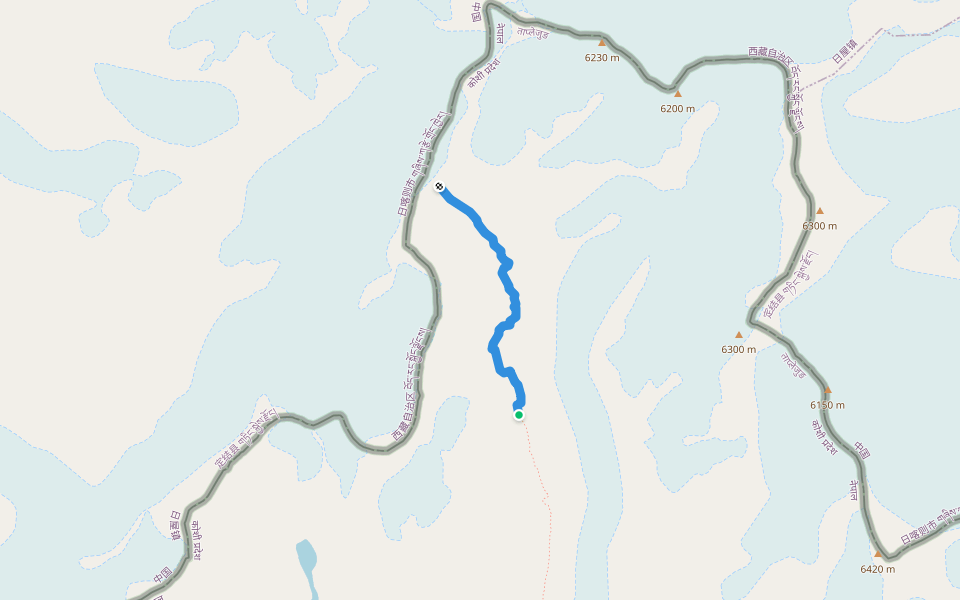 Ghang La track walking route map in Olangchung Gola
