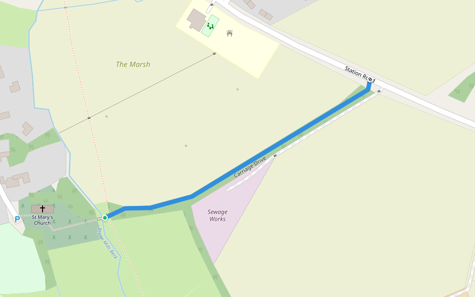 Carriage Drive walking route map in Lockington
