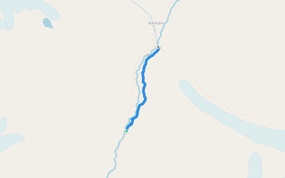 Ghuna to Kambachen (new path) walking route map in Lelep