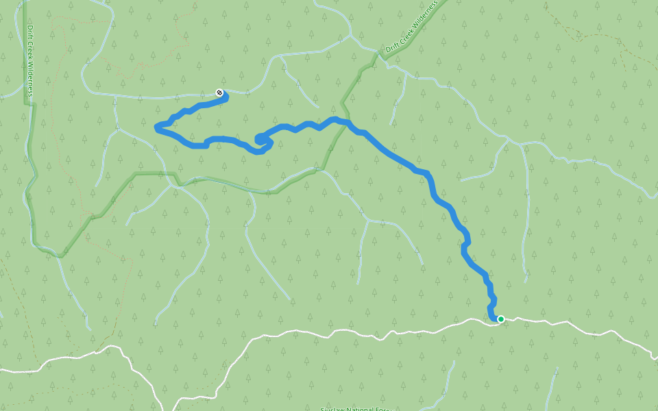 Horse Creek Trail South walking route map in Tidewater