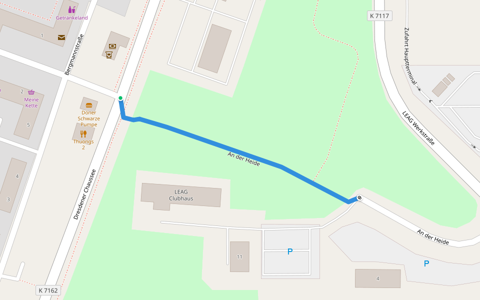 An der Heide walking route map in Spremberg