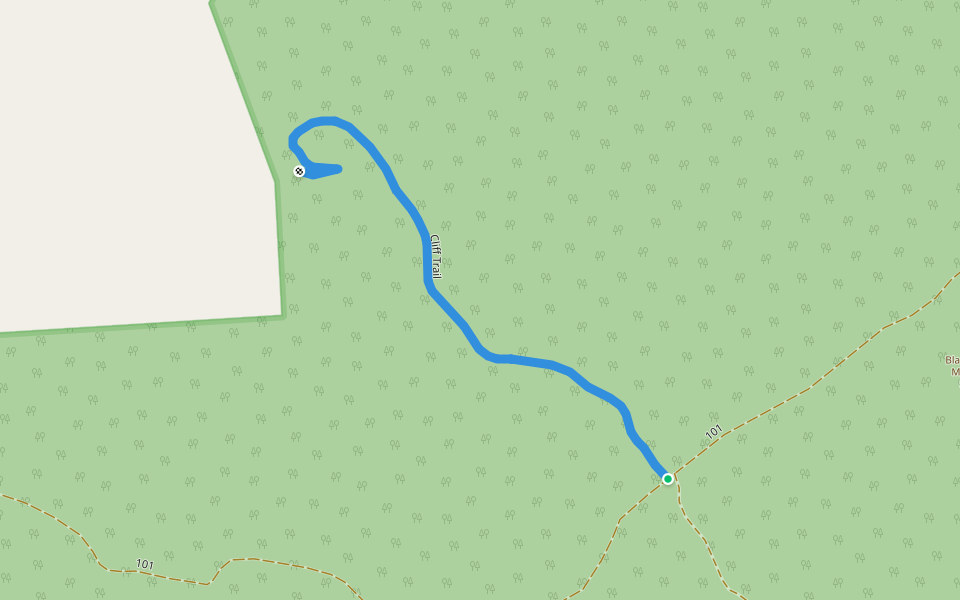 Cliff Trail walking route map in Pall Mall