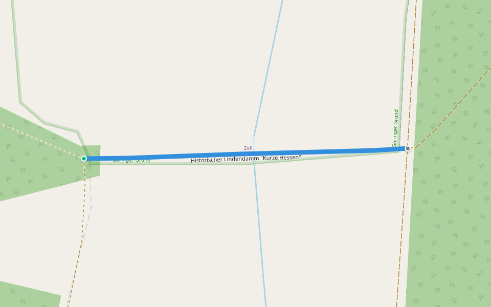 Historischer Lindendamm "Kurze Hessen" walking route map in Romrod