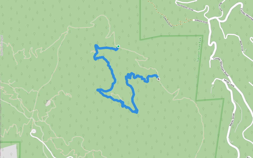 Bear Paw Trail walking route map in Conifer