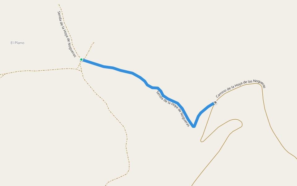 Senda de la Hoya de Nogueras walking route map in Casas Altas