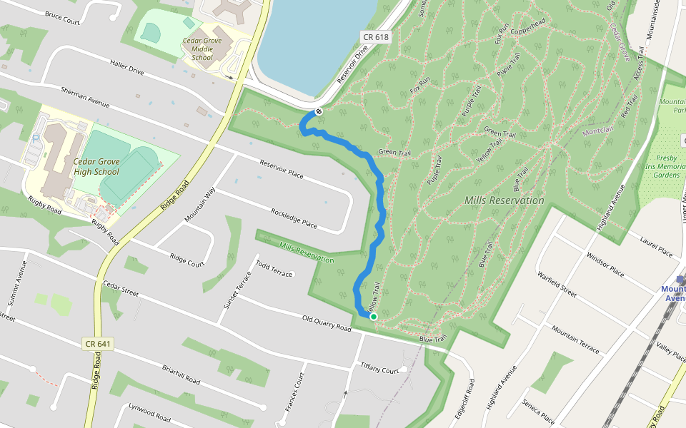 THC Blast - Red Trail walking route map in Cedar Grove