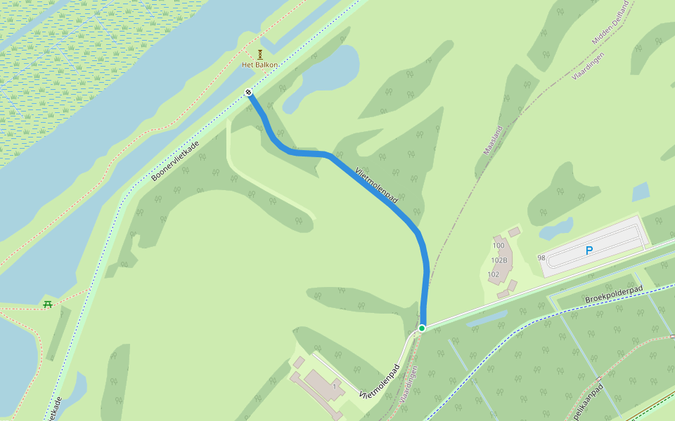 Vlietmolenpad walking route map in Vlaardingen