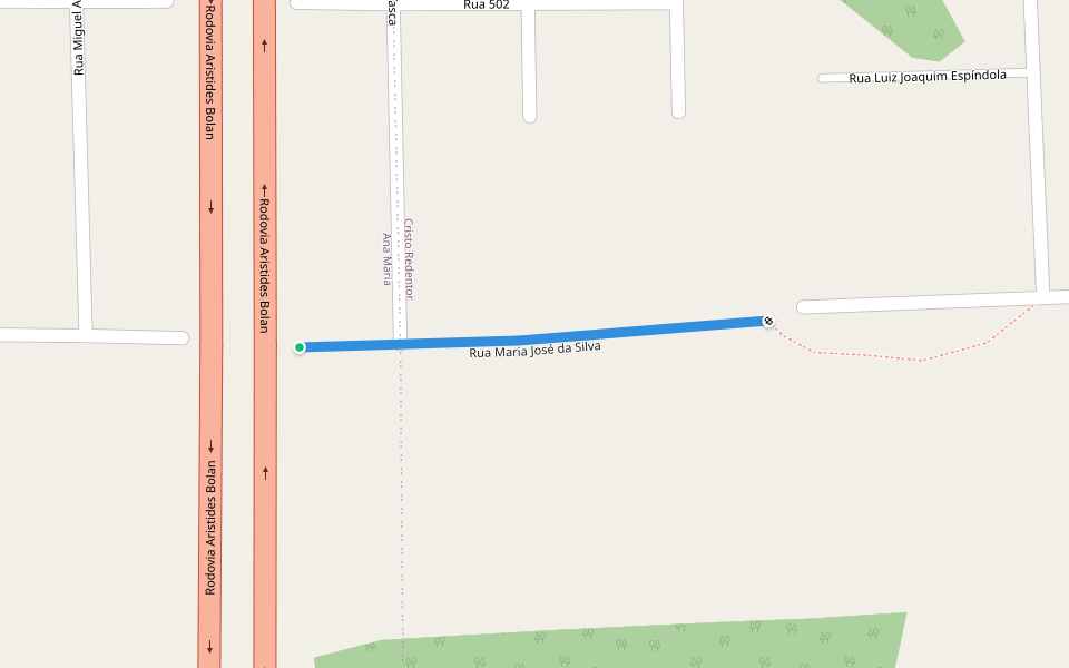 Rua Maria José da Silva walking route map in Criciúma