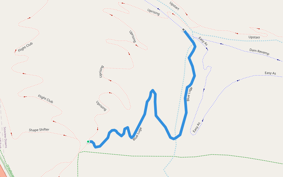 Blue Luge walking route map in Seaview Downs