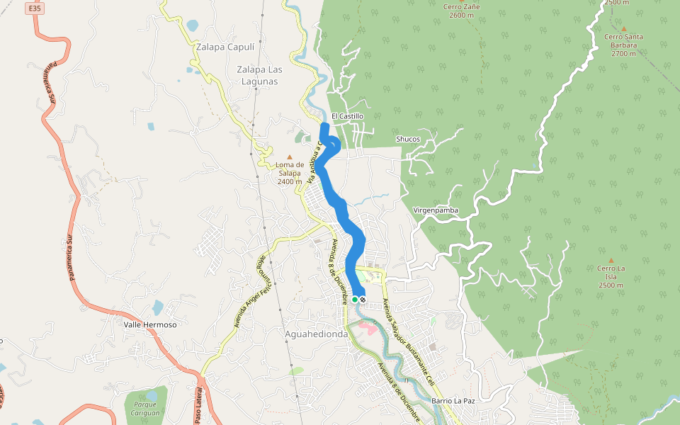 Sendero Ecologico la Banda walking route map in Alamor