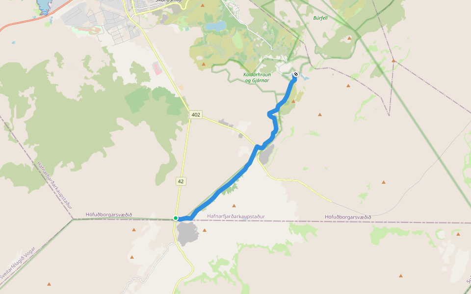 Reykjavegur walking route map in Hafnarfjörður