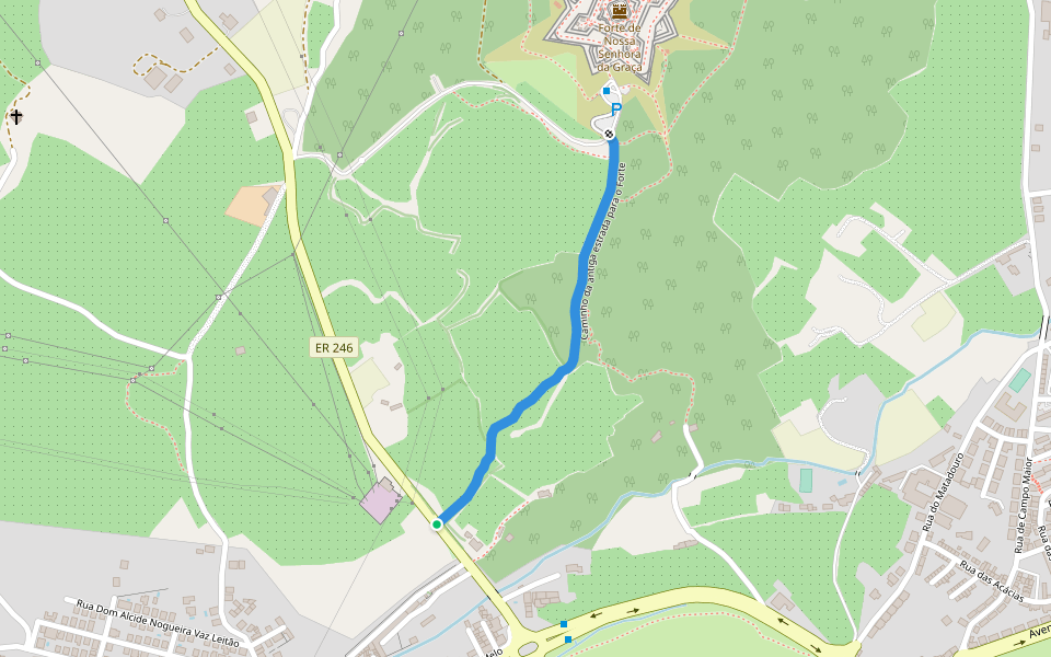 Caminho da antiga estrada para o Forte walking route map in Elvas