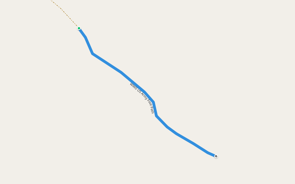 WWII US Army Foot Path walking route map in Cold Bay
