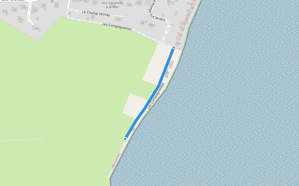 Les Campagnettes walking route map in Quettehou