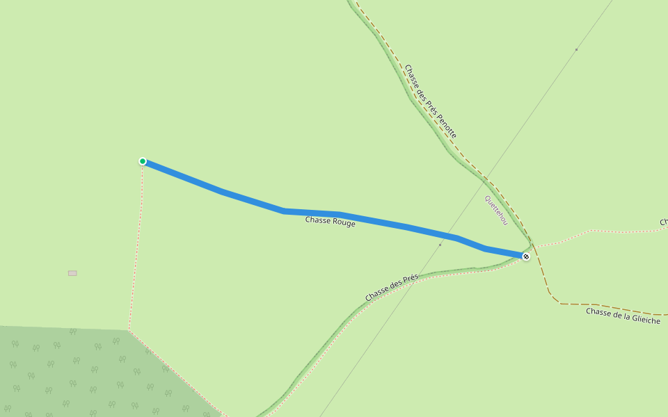 Chasse Rouge walking route map in Quettehou