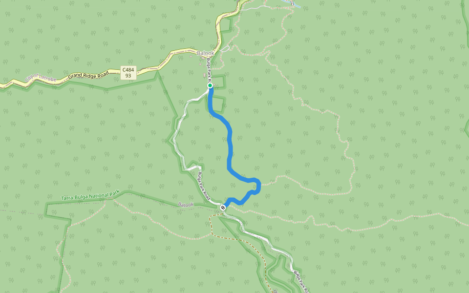 Old Yarram - Balook Road walking route map in Balook