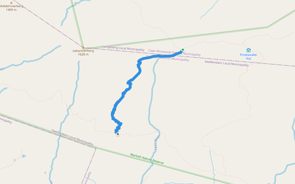 Vensterbank Route walking route map in Swellendam