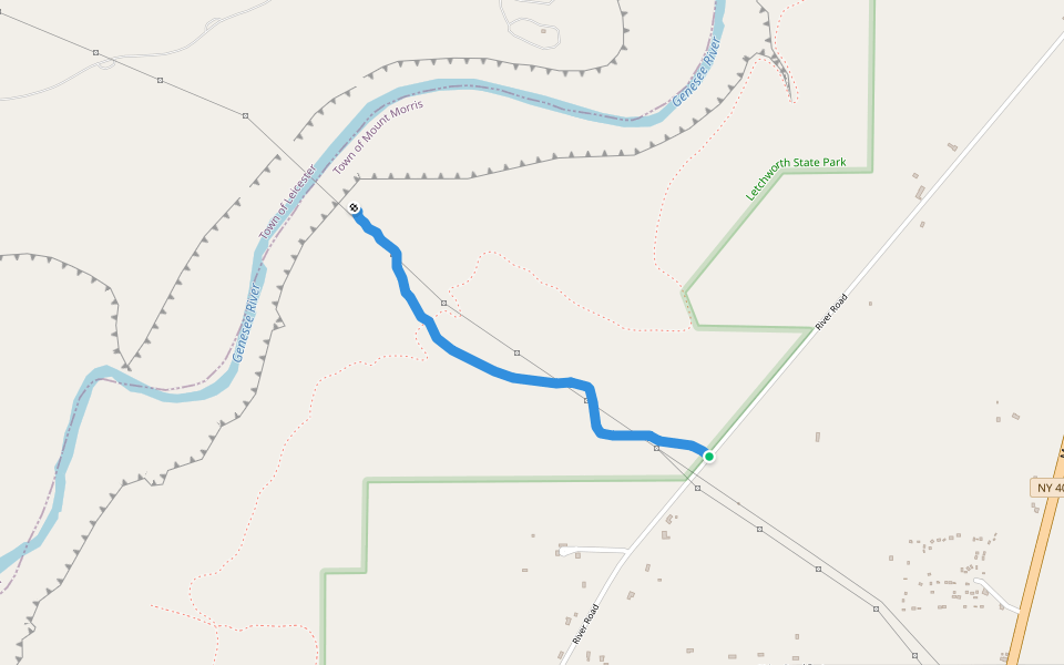 Powerline Trail walking route map in Mount Morris