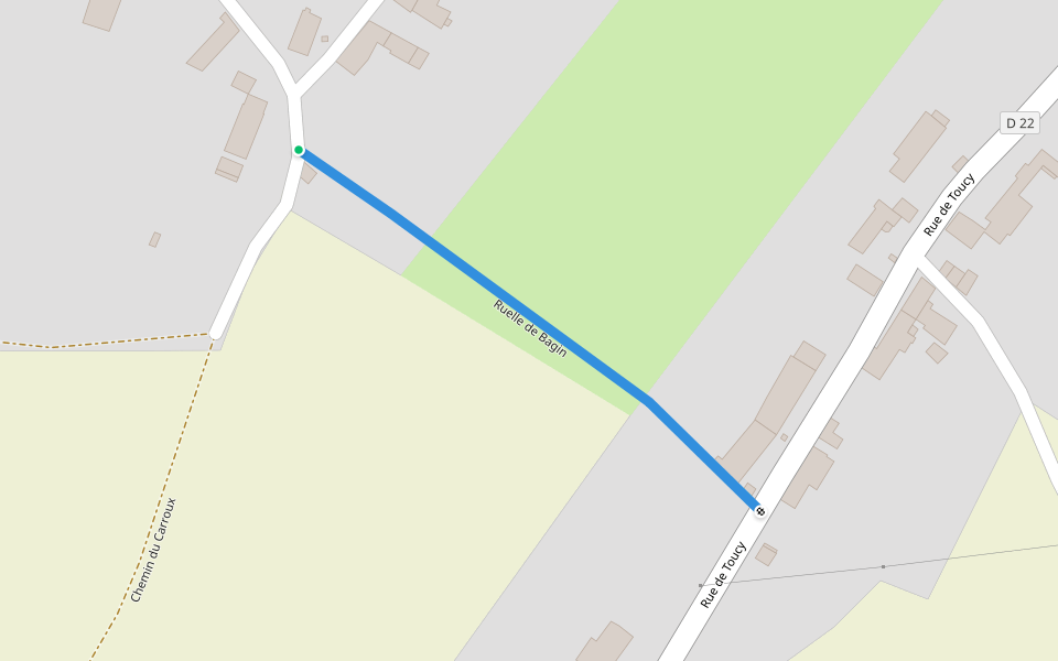 Ruelle de Bagin walking route map in Merry-la-Vallée