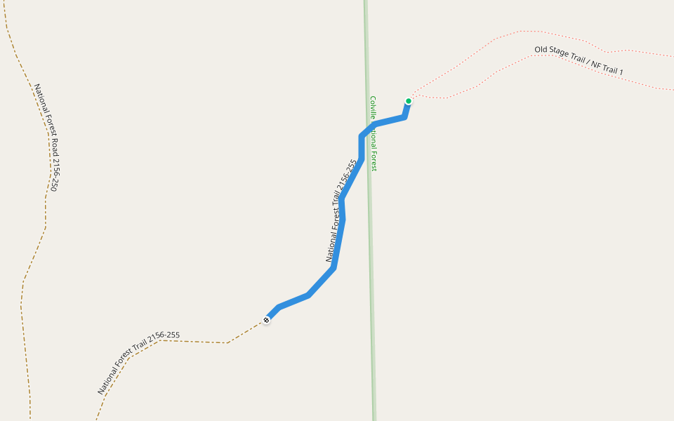 National Forest Trail 2156-255 walking route map in Republic