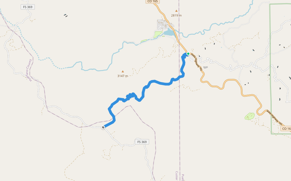 Snowslide Trail walking route map in Rye