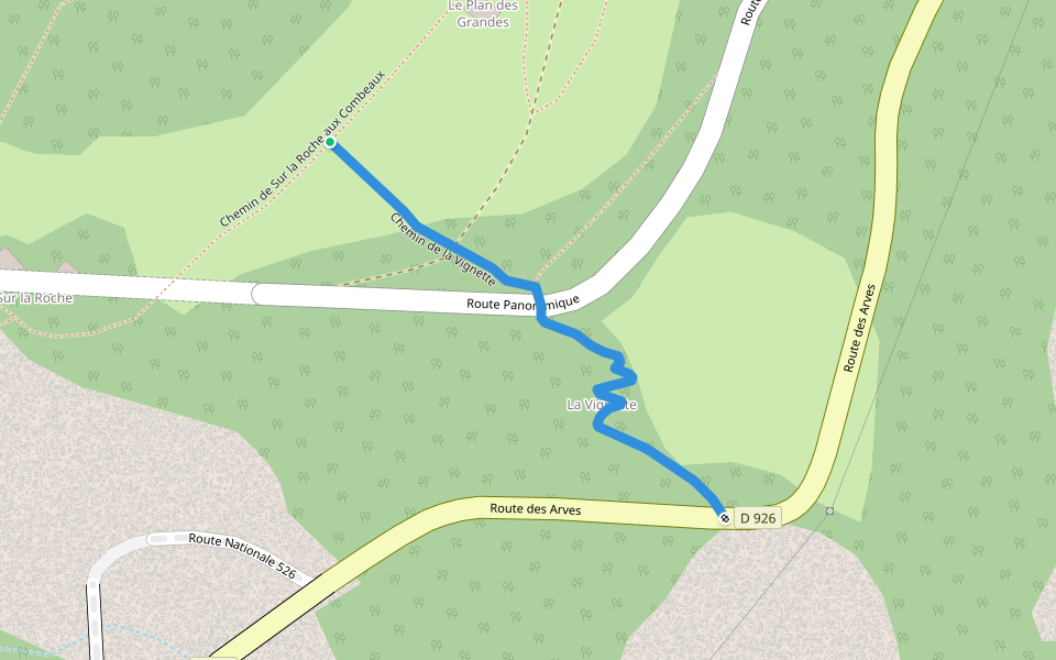 Chemin de la Vignette walking route map in Saint-Jean-d'Arves