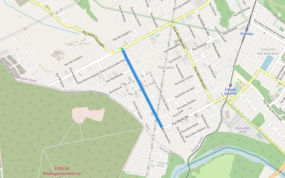 Rua Agrestina walking route map in Natal