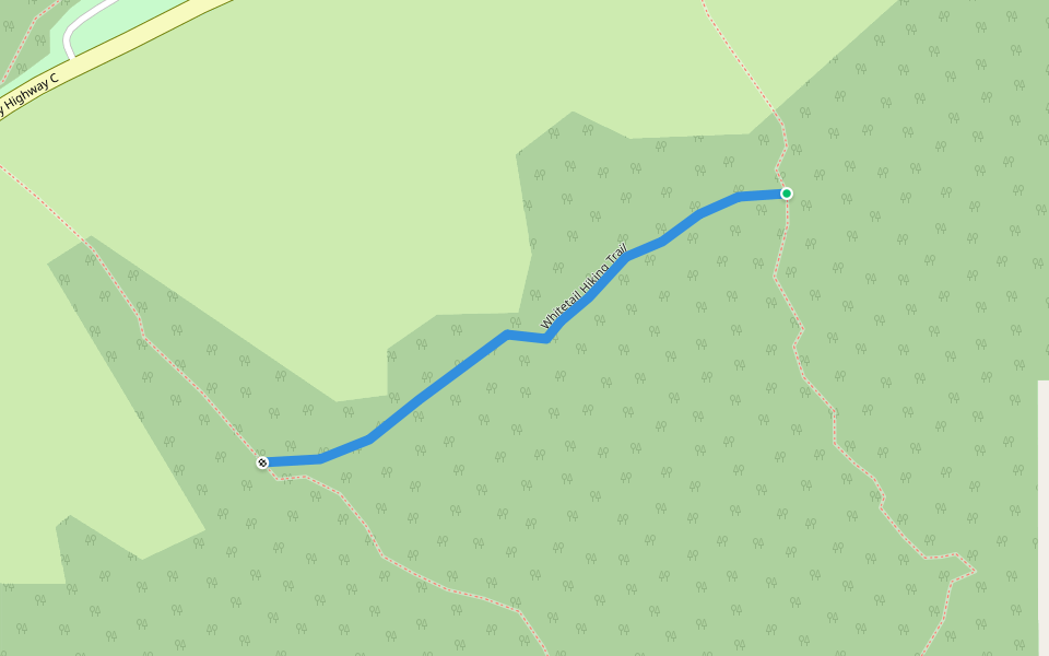 Whitetail Hiking Trail walking route map in Plain