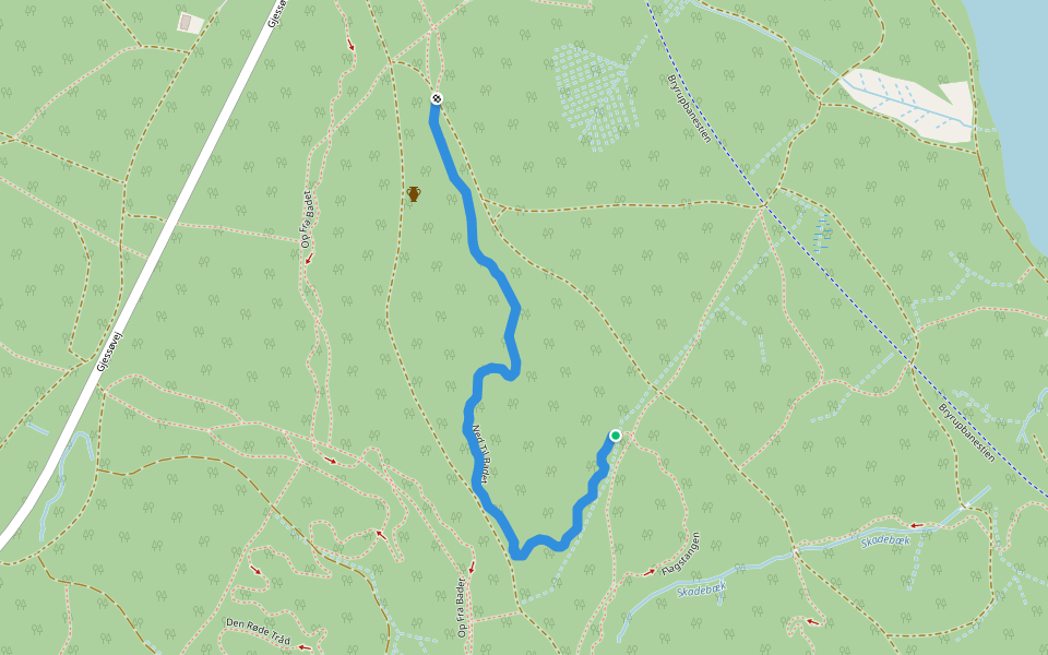 Ned Til Badet walking route map in Silkeborg