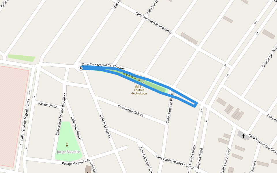 Alameda Los Alcaldes de Bellavista walking route map in Catacaos