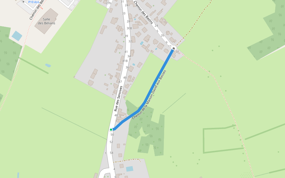 Chemin de la Maison David aux Basses walking route map in Bouguenais