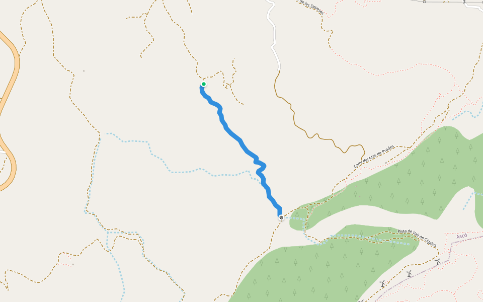 Camí de Sant Jeroni walking route map in Ascó