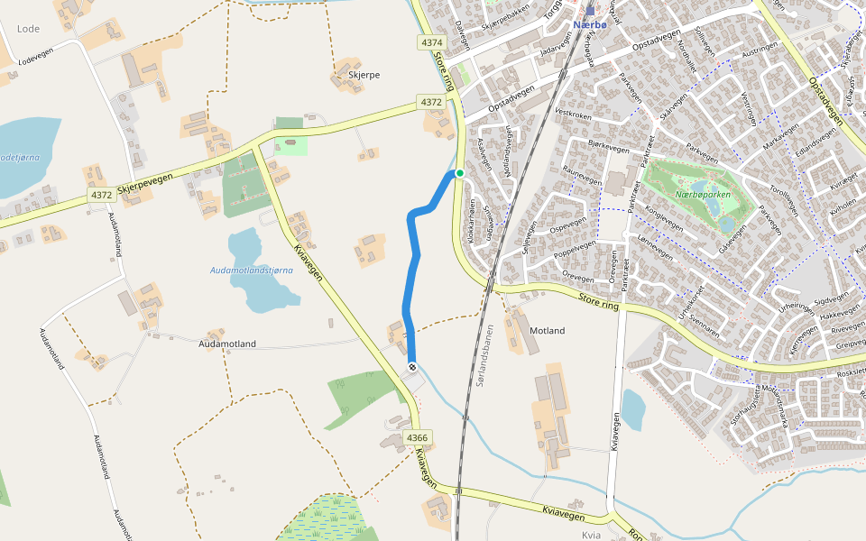 Bekkjastien walking route map in Nærbø